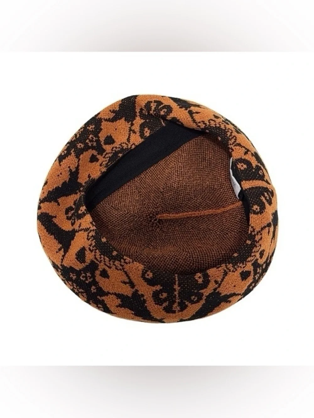 Vivienne Westwood y2k orange & black orb beret hat